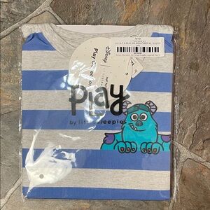 Little Sleepies Blue and Gray Monster Tee